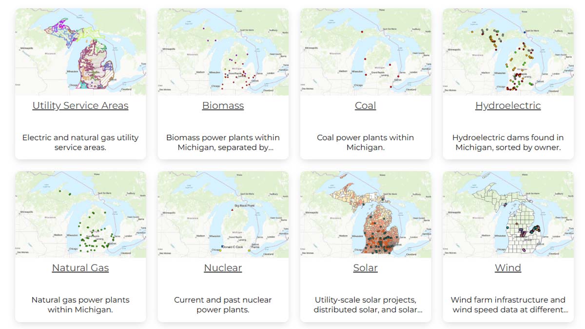The MPSC GIS Hub Home Page, a series of maps