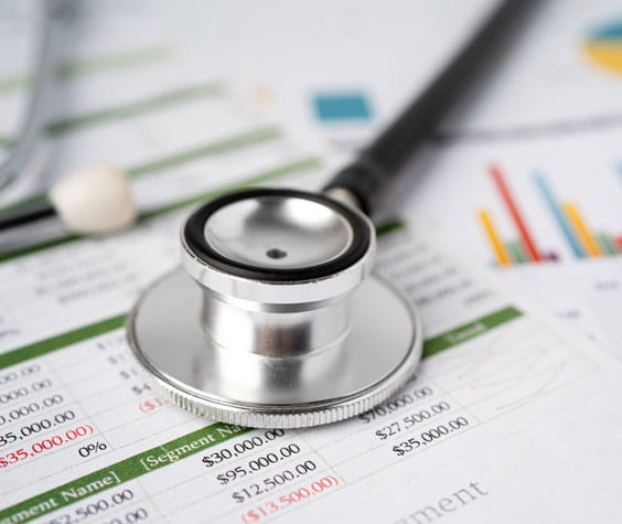 stethoscope on financial statements