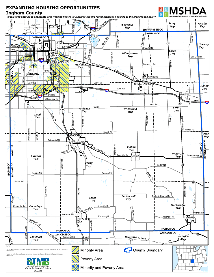 Ingham County map