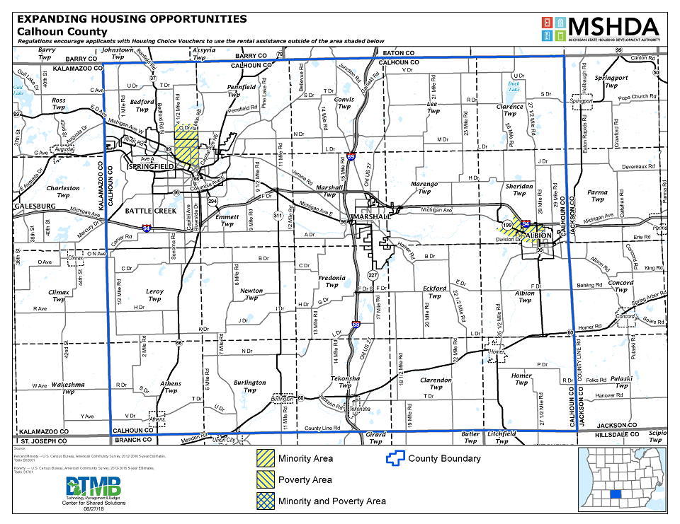 Calhoun County Deconcentration Map Image