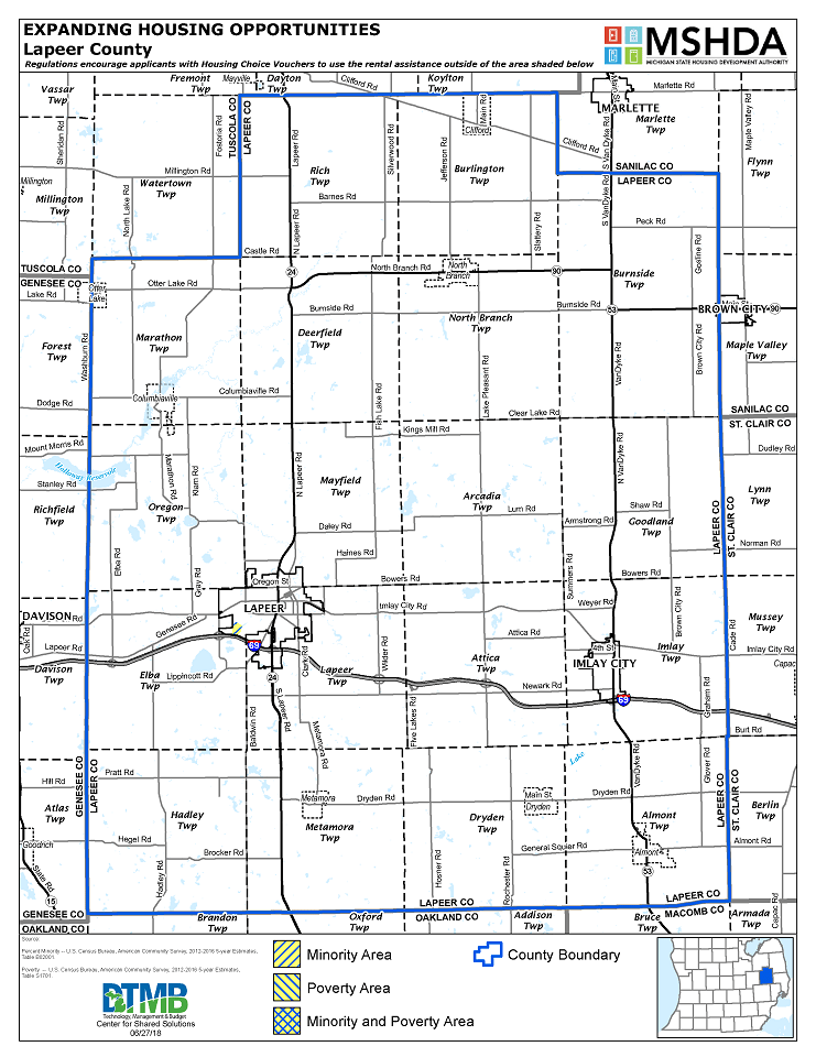 Lapeer County Deconcentration Map Image