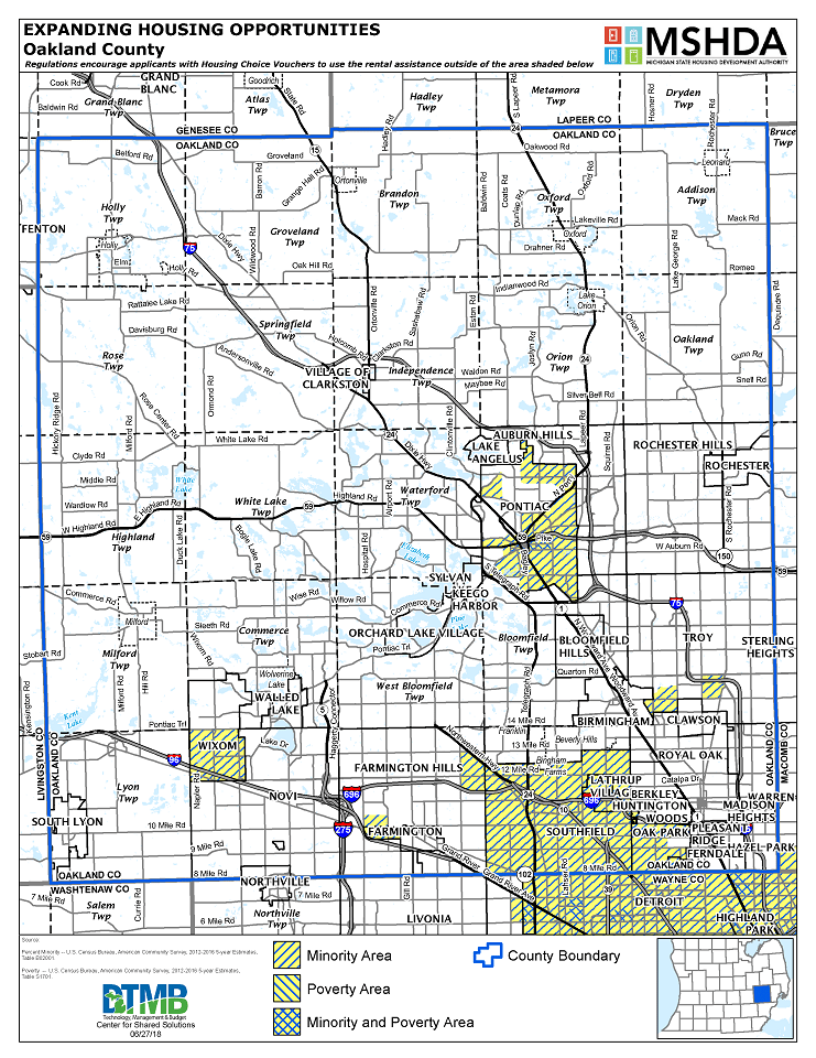Oakland County Deconcentration Map Image