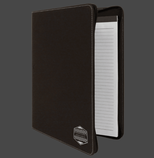 V690 Leather Zippered Conference Folder