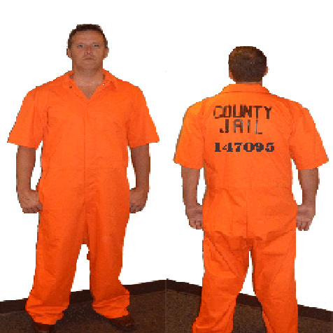 County Jail Orange Jumpsuit-Circle Panel