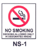 NS-1 No Smoking Designated Areas Only