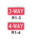 R1-3 and R1-4, 3-way and 4-Way