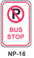 NP-16 No Parking Bus Stop with Symbol