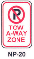 NP-20 No Parking Tow Away Zone Symbol