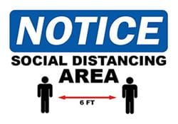 Social Distance Area 6ft Sign-Web