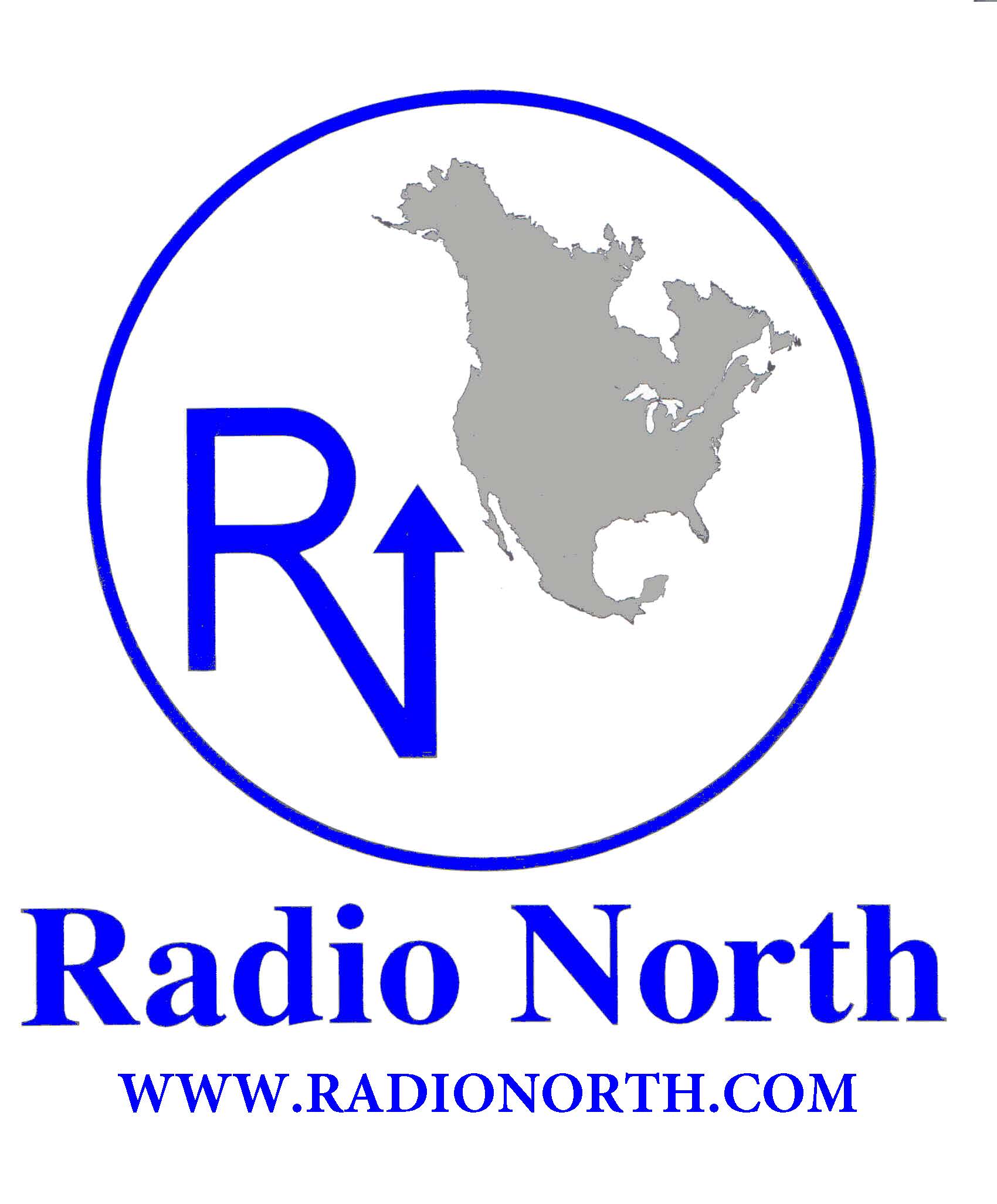 Blue and Whi Radio North logo