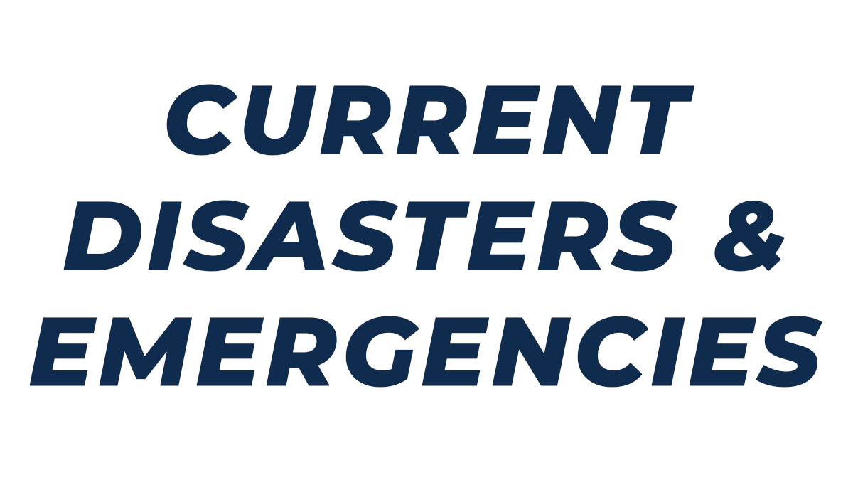 Current Disasters & Emergencies text