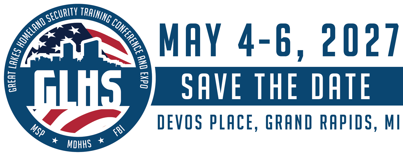 The GLHS logo with the text, "May 4-6, 2027", Save the Date, Devos Place, Grand Rapids, MI.