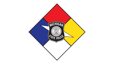 Hazmat placard with the MSP shield in the middle