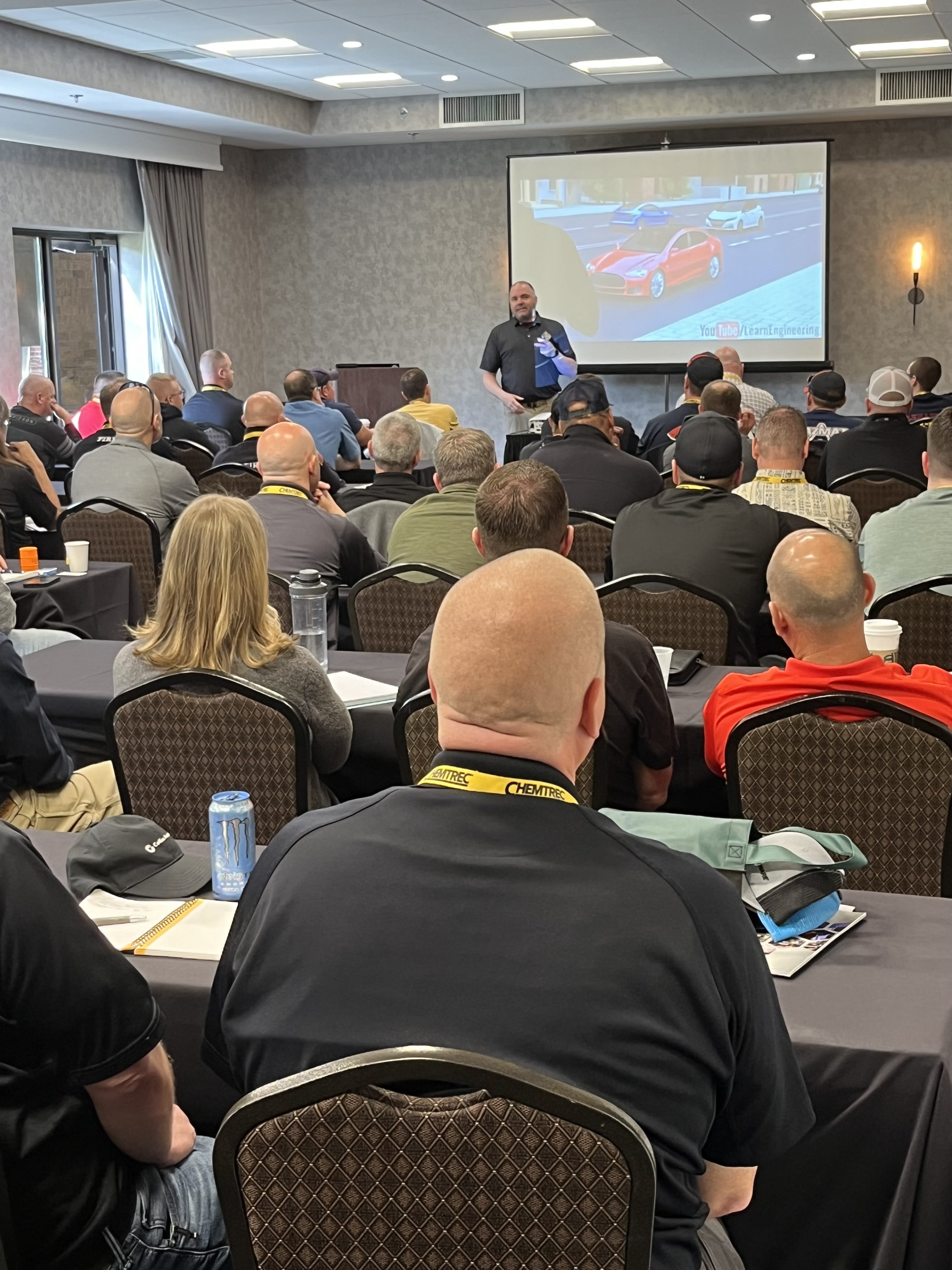 People sitting in a session at the Michigan Hazmat Responder Conference.