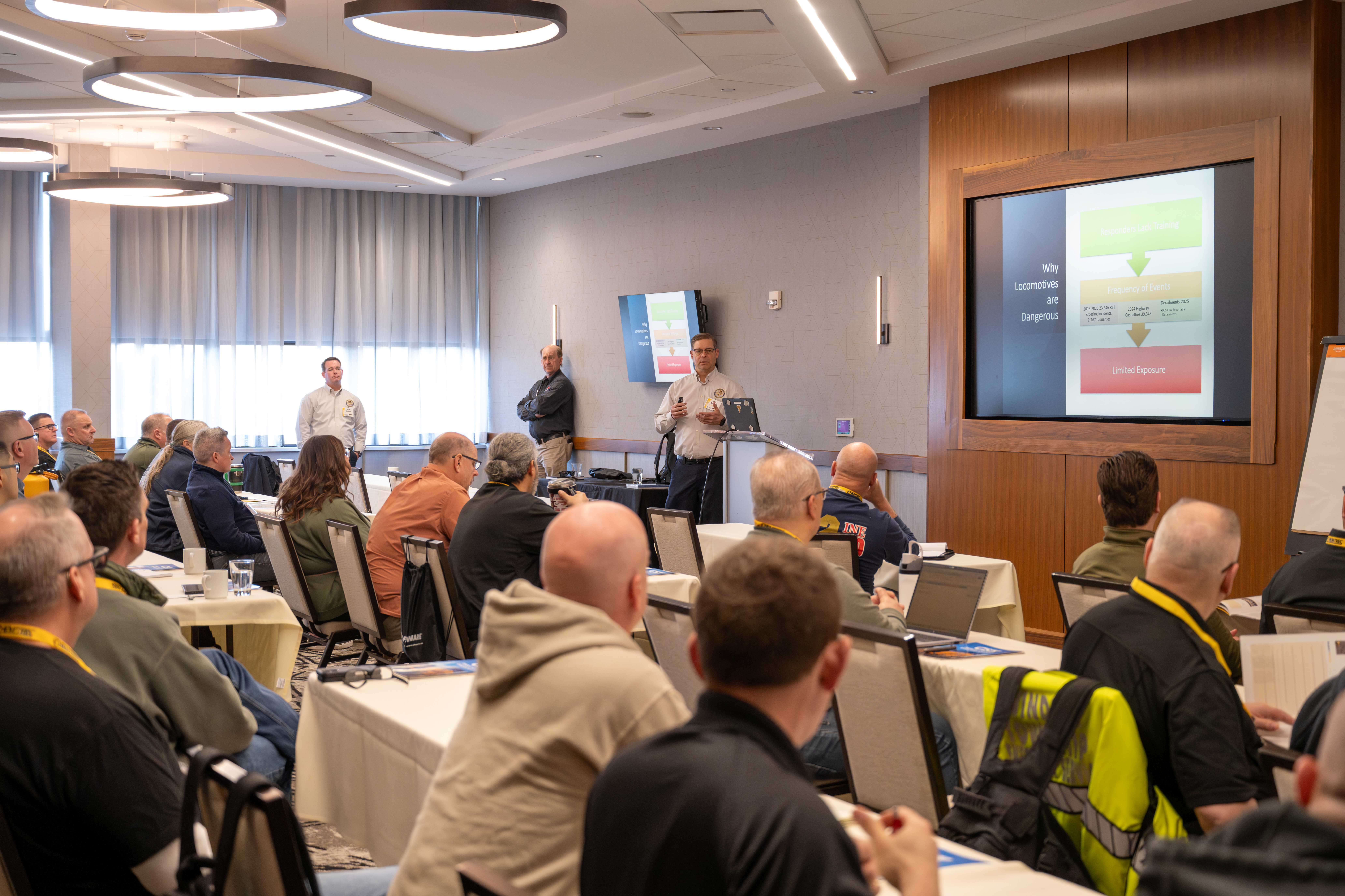 People sitting in a session at the 2025 MI Hazmat Responder Conference.