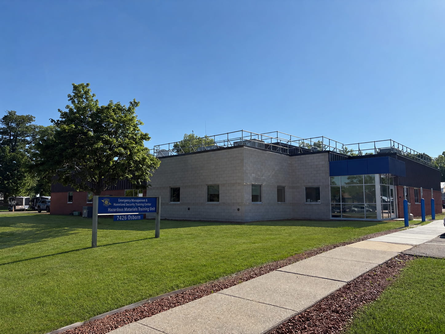 A photo of the outside of the Emergency Management and Homeland Security Training Center