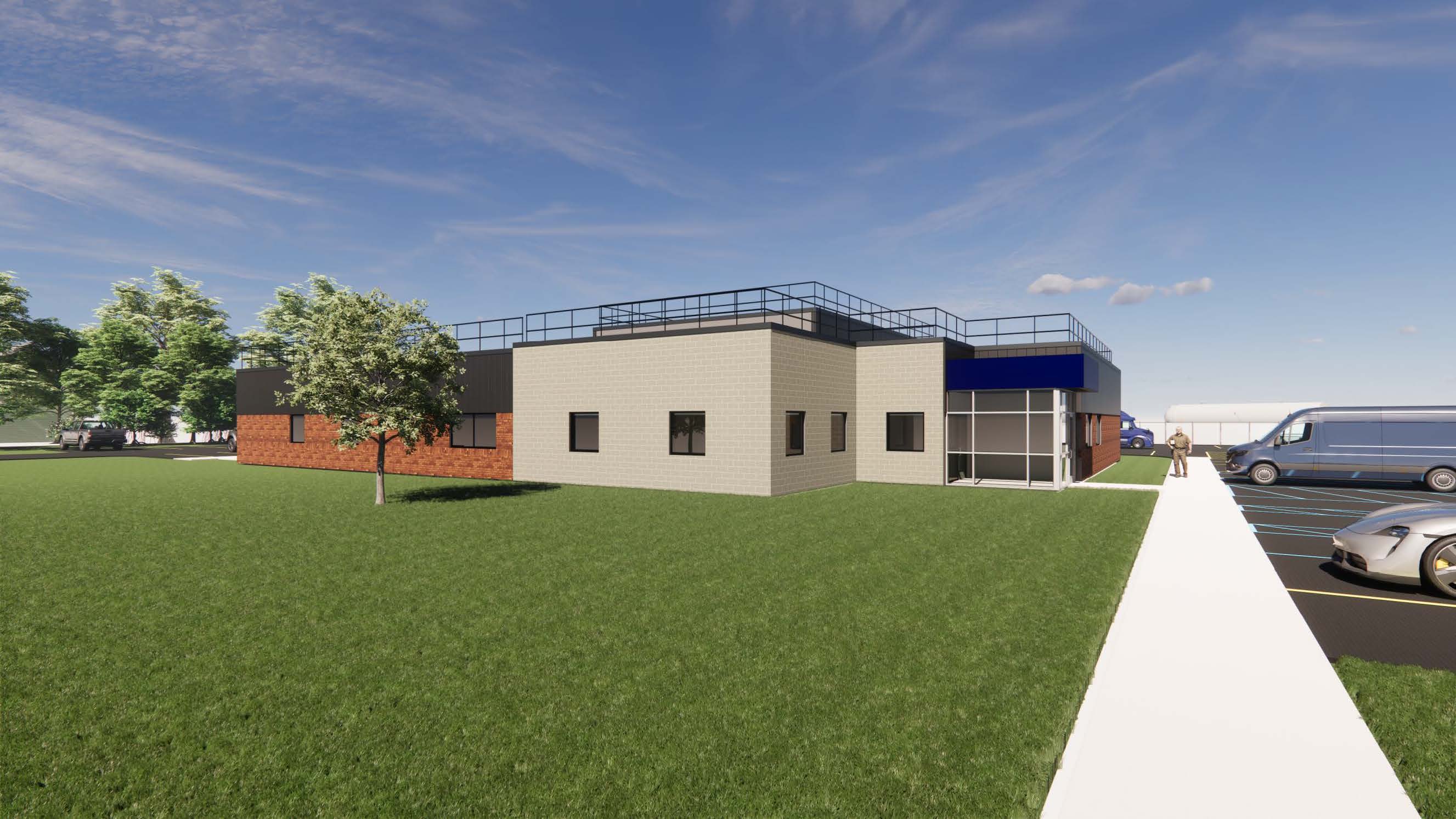 A rendering of what the side of the hazmat training center will look like