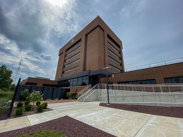 Outside of Michigan State Police Training Academy. 