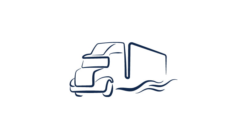 CVED Authority Portal Logo of a dark blue semi truck. 