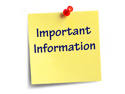 Important Information Sticky Note