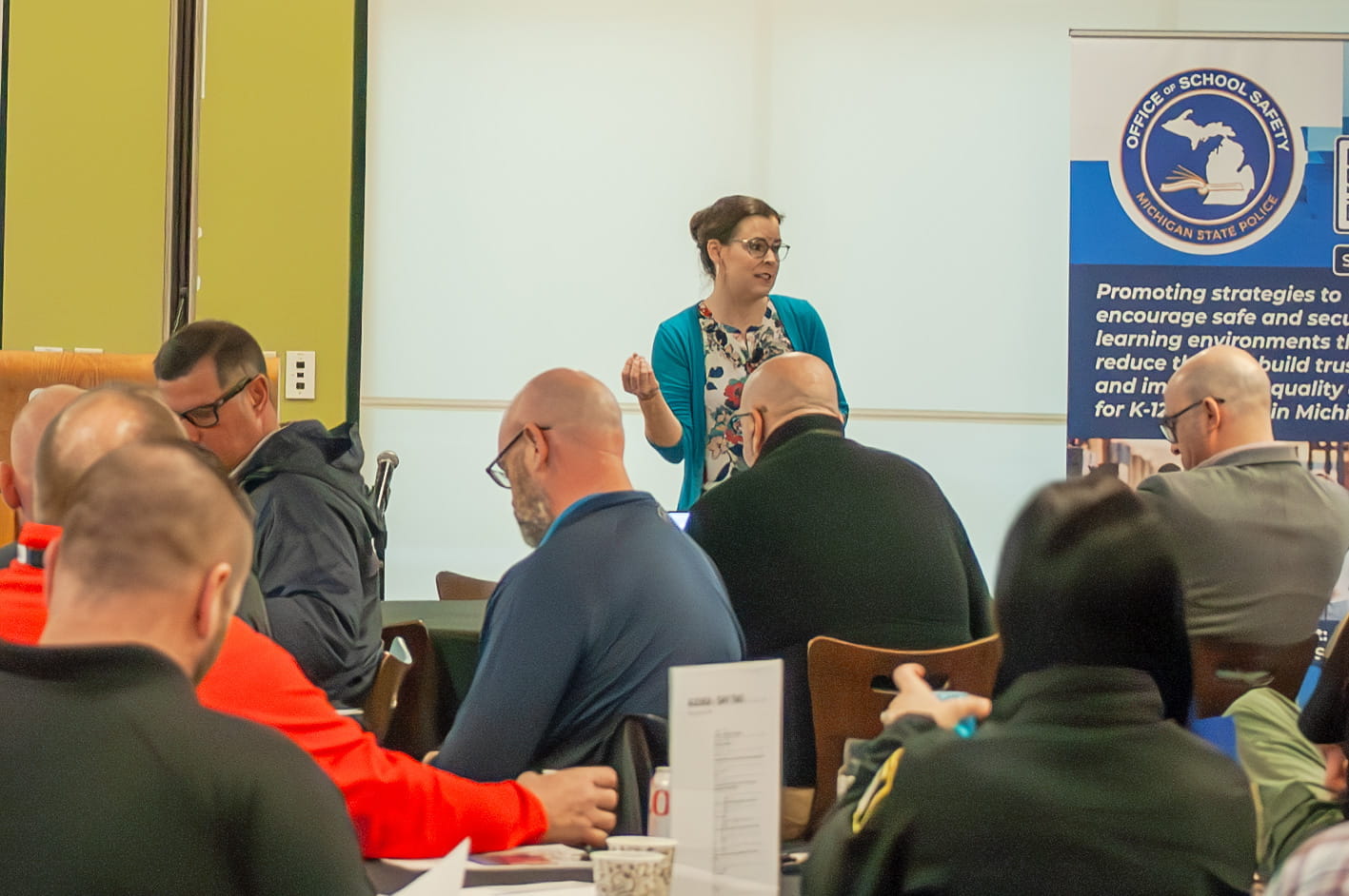 Jessica McNamara from Thrun Law Firm speaking at Office of School Safety