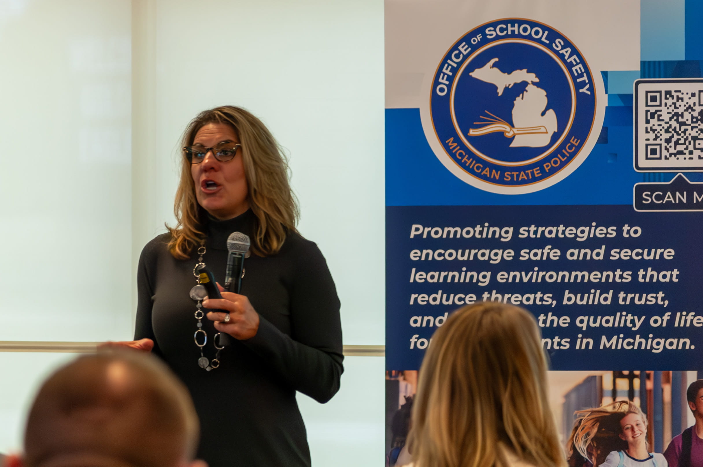 Dr Melissa Reeves, Senior Consultant & Trainer from Ontic speaking at Office of School Safety