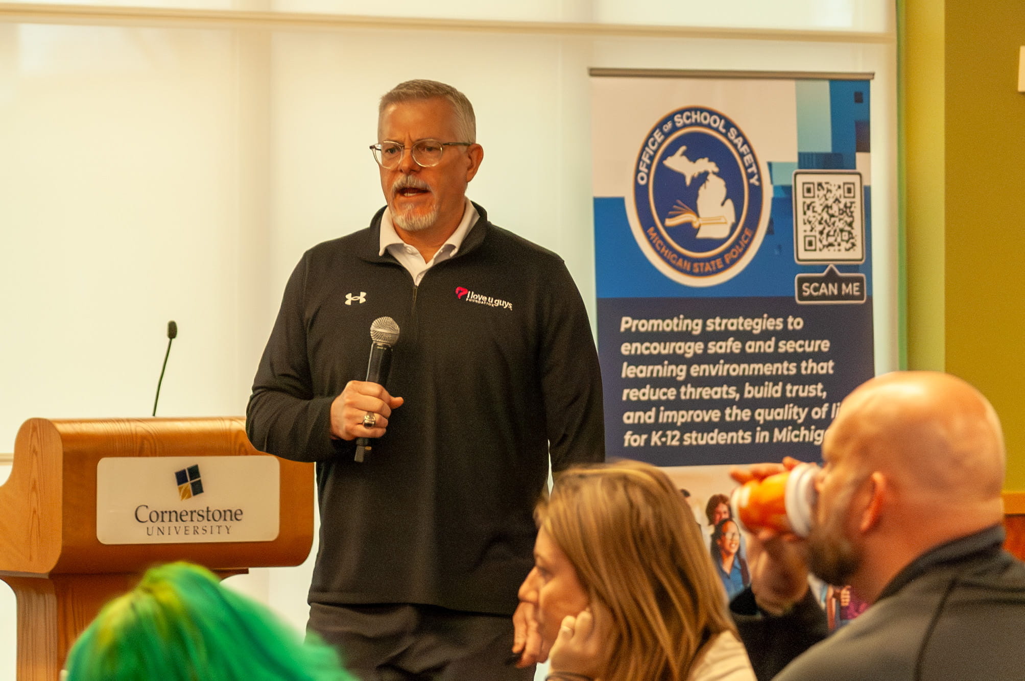 Jim French, Instructor from I Love U Guys Foundation speaking at Office of School Safety