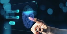 A fingerprint being used as an authentication method to log into a website.   