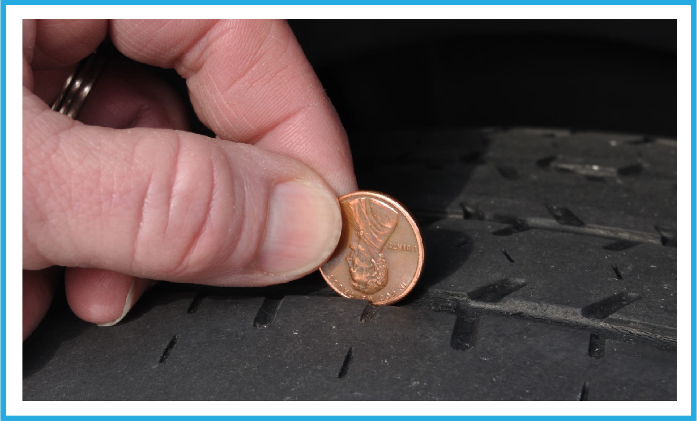 measuring tire tread with a penny