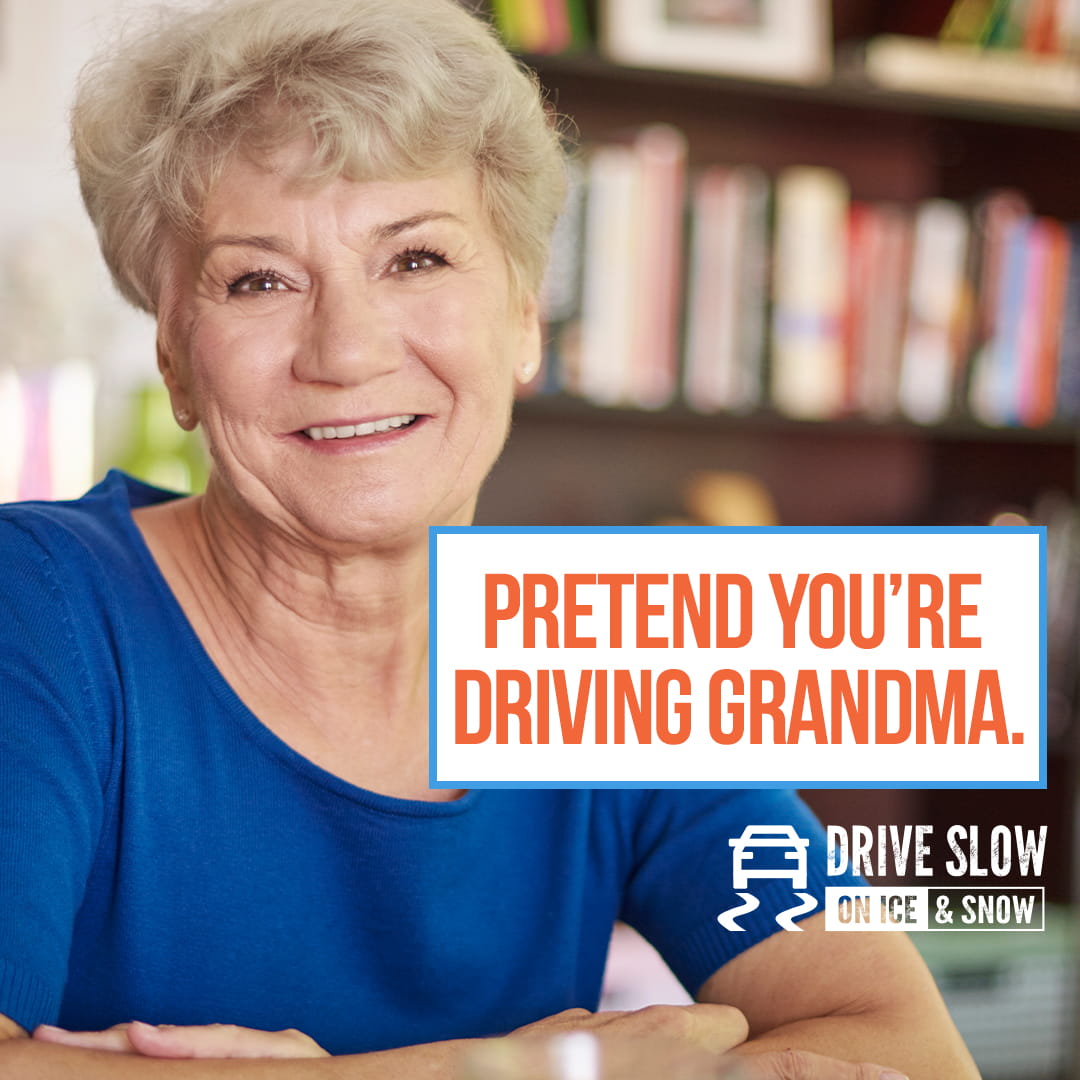 older woman in a blue dress