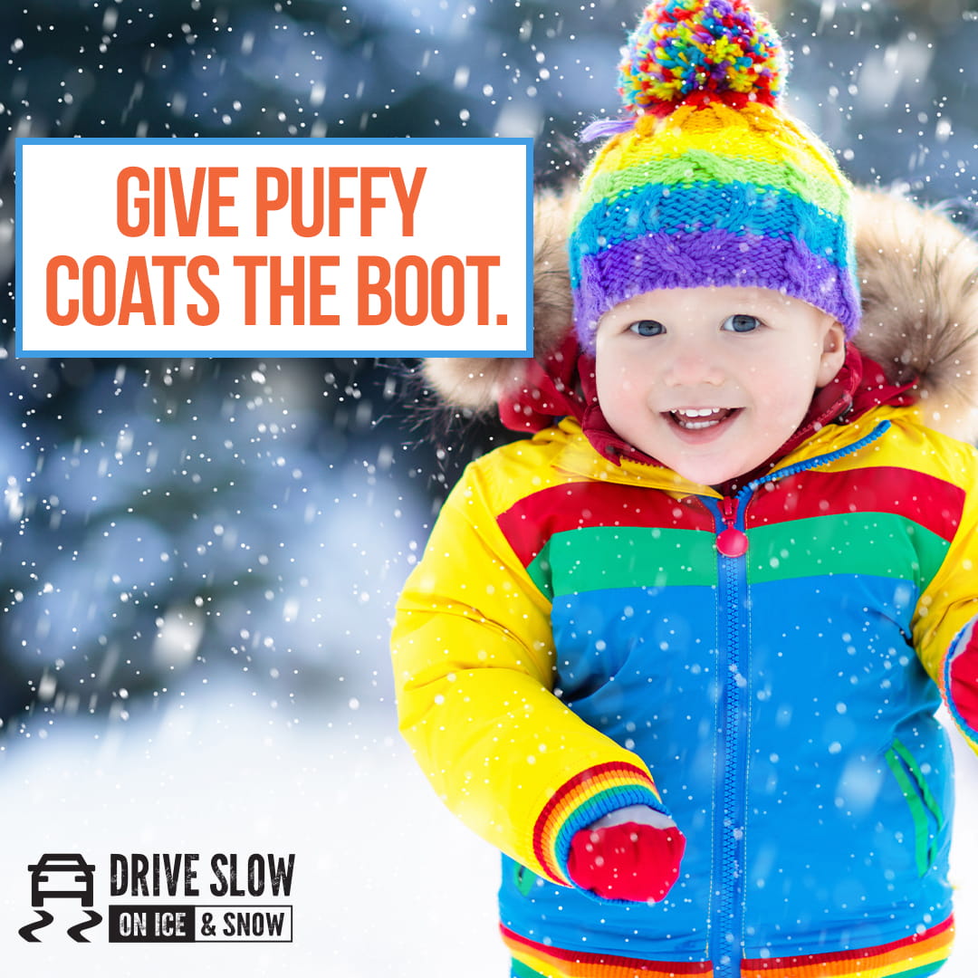 child in bright colored winter jacket