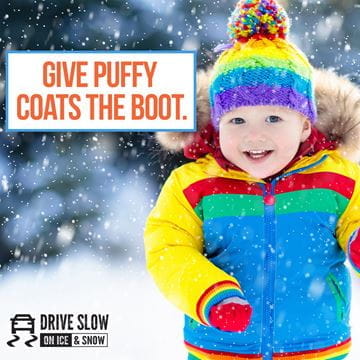 child in bright colored winter jacket