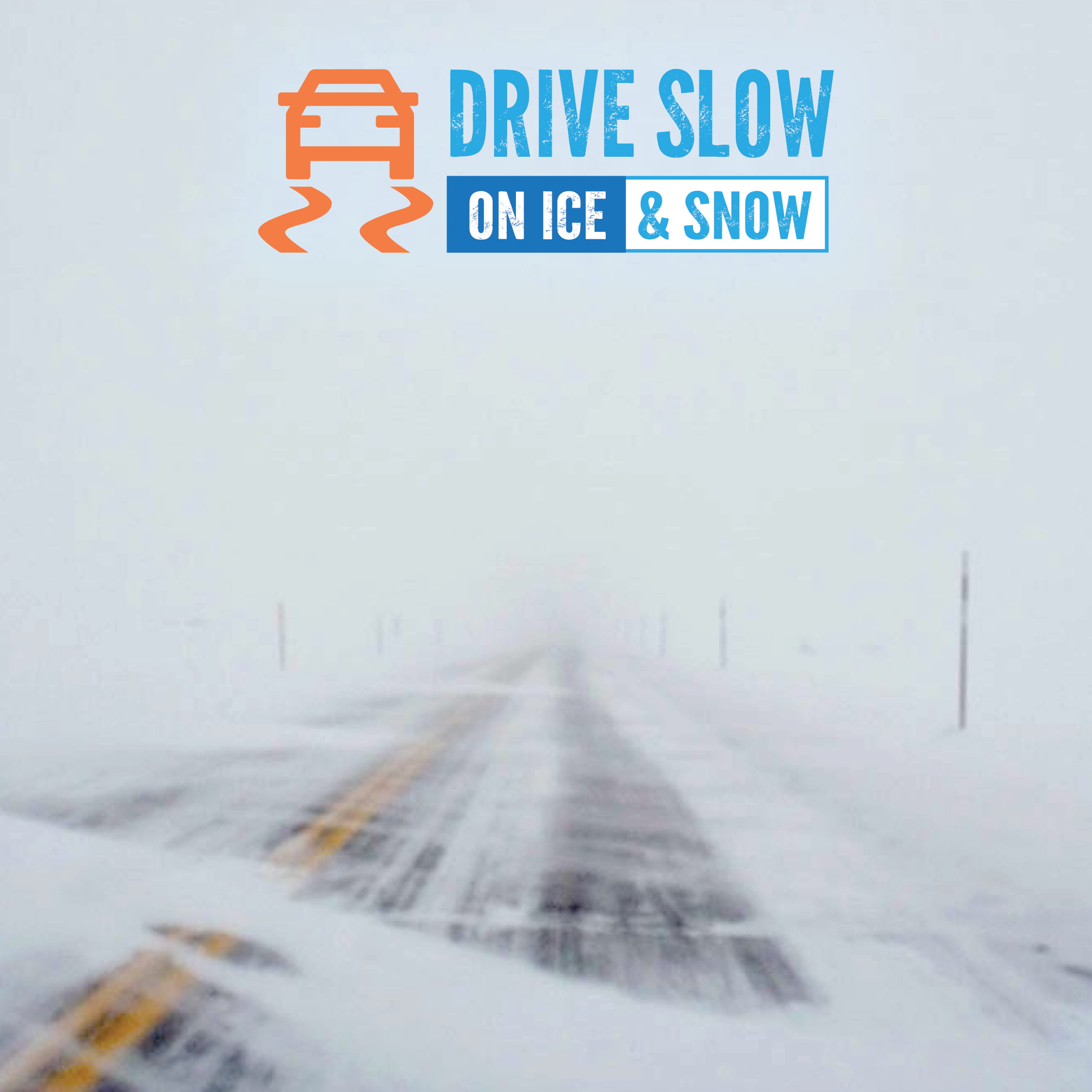 blowing snow across a road