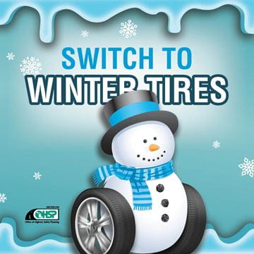 cartoon snowman with tires