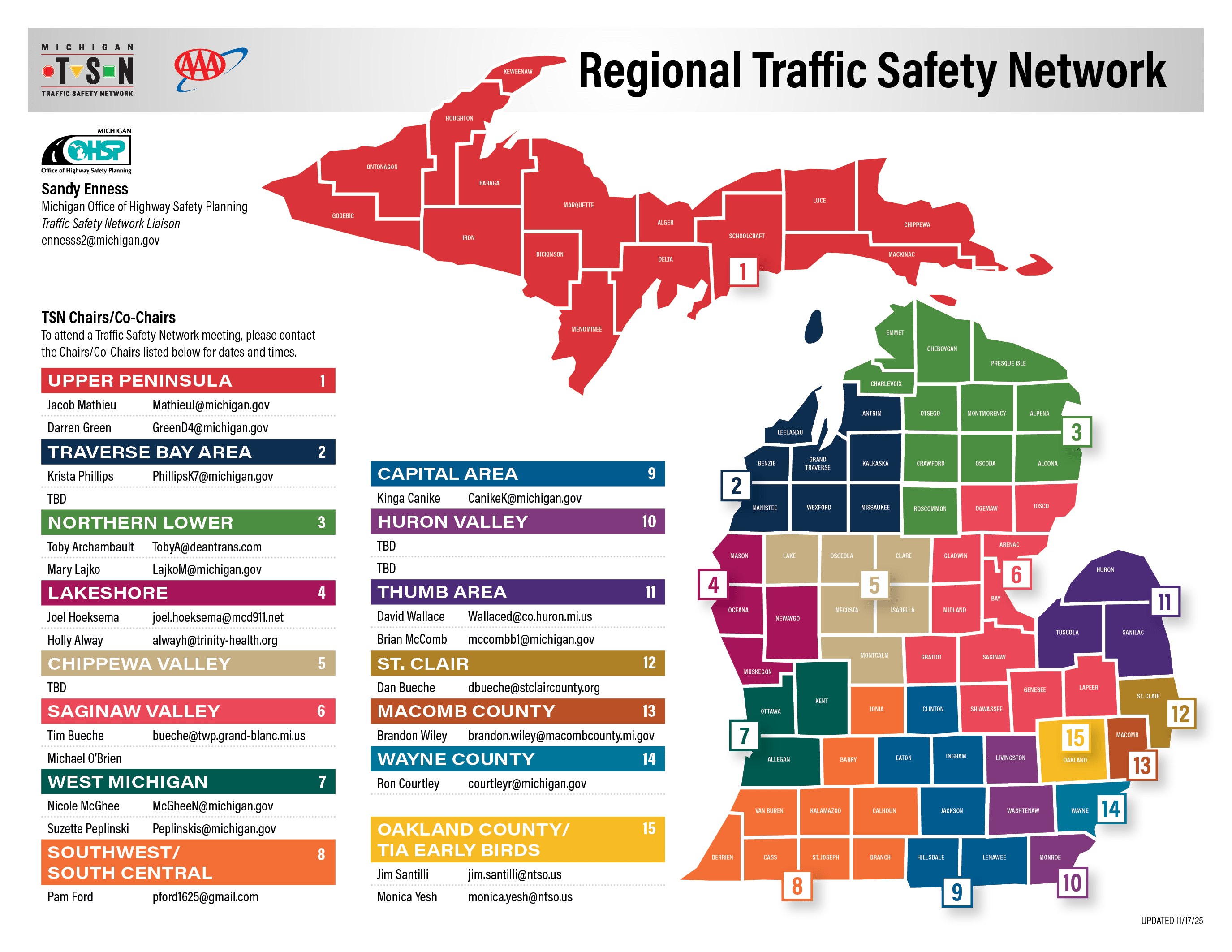 traffic safety network map, TSN map, regional traffic safety networks