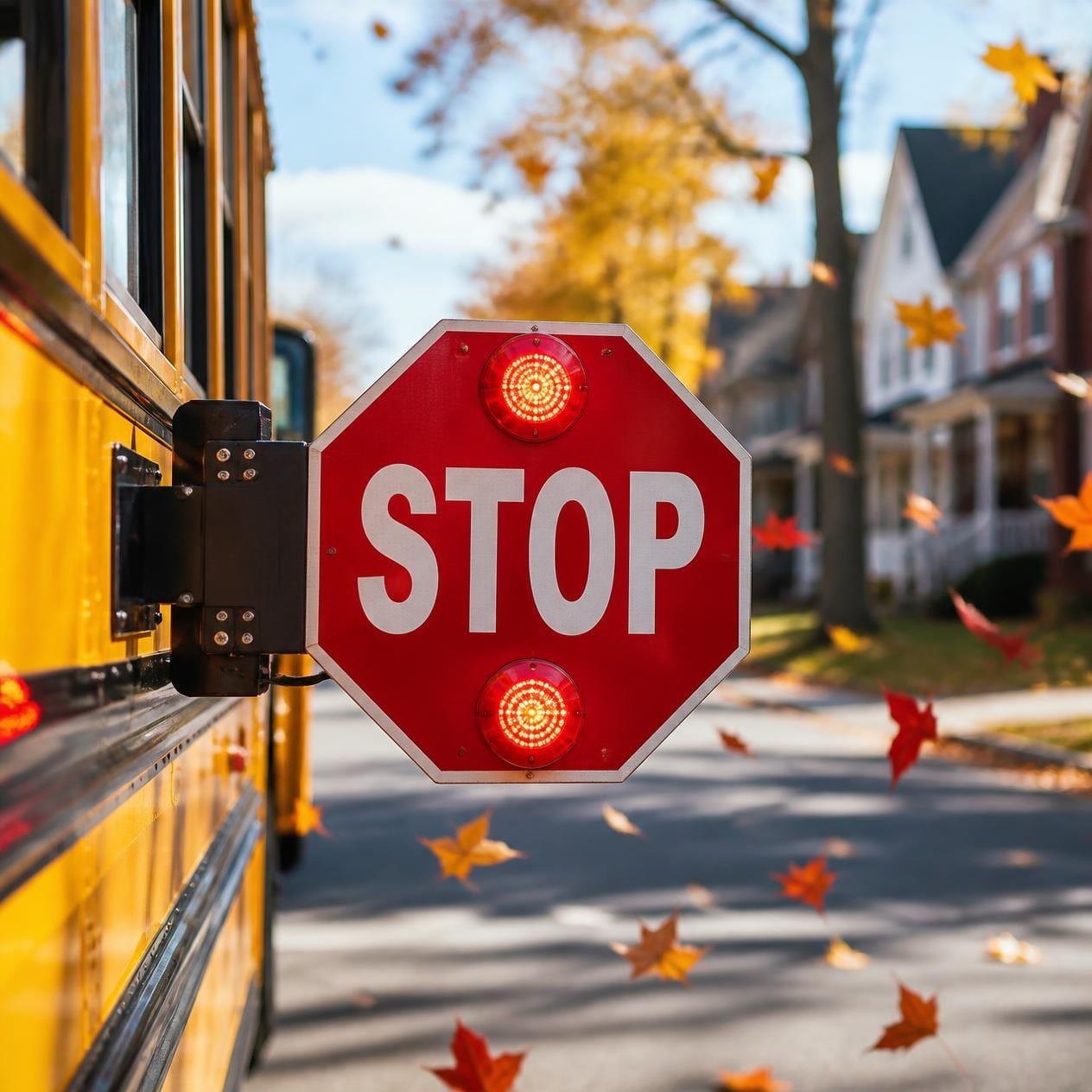 school bus stop sign, school bus safety, school bus stop sign