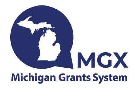 MGX logo, OHSP grant system, Michigan Office of Highway Safety Planning grant system logo