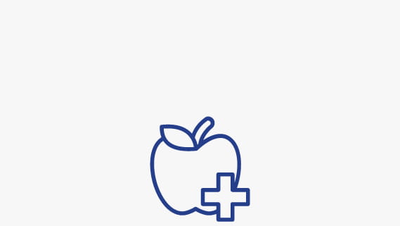 Apple with health cross. 