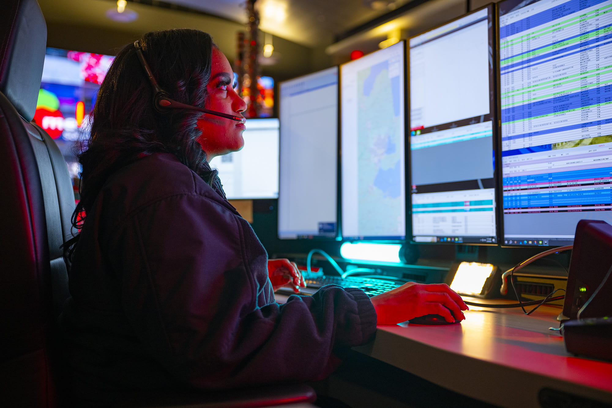 Emergency Dispatcher in 911 call center. 