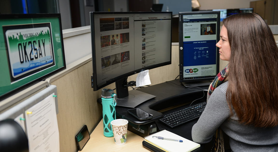 Departmental Technician working at a desk.