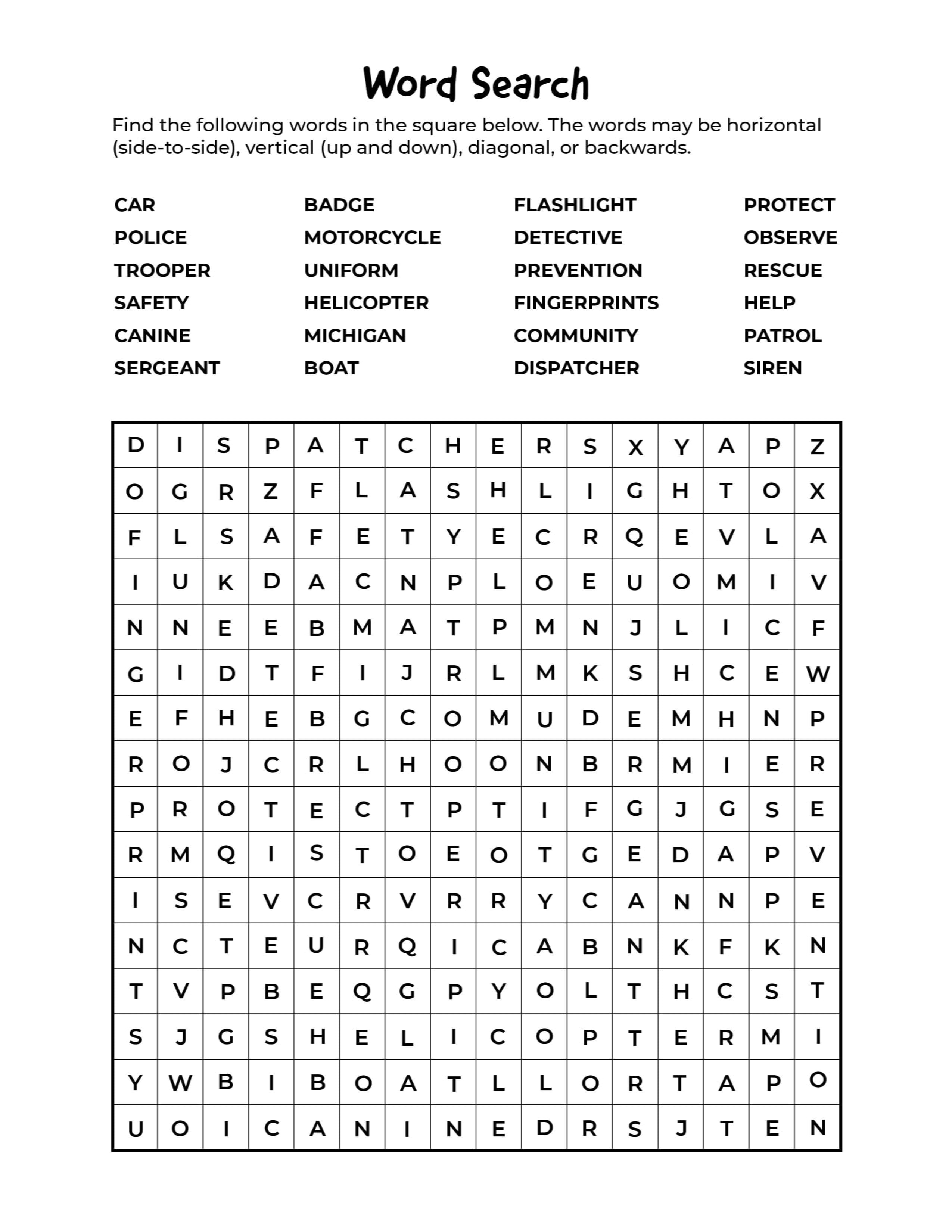 Word search. 