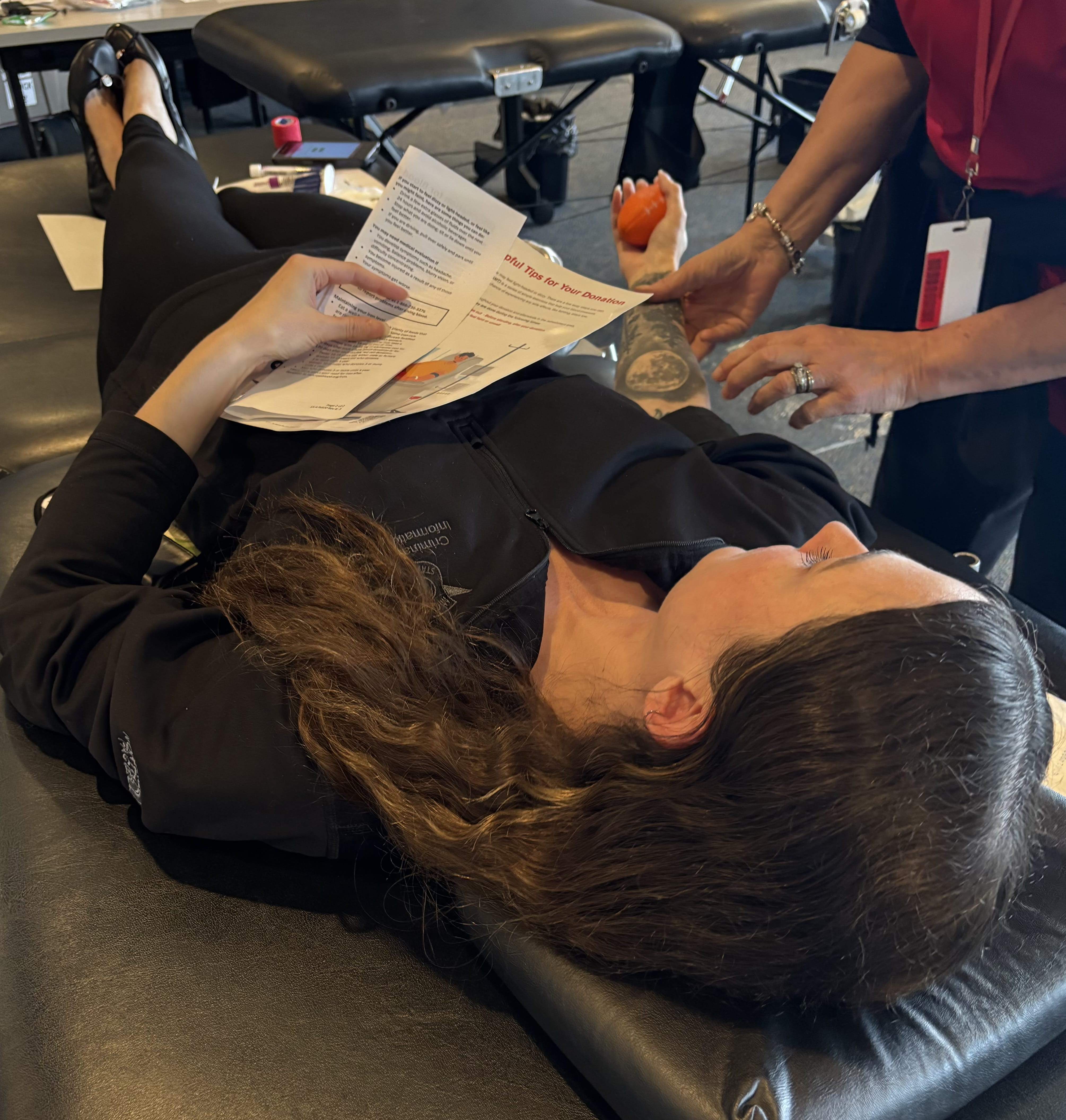 Blood donor Theresa Levack