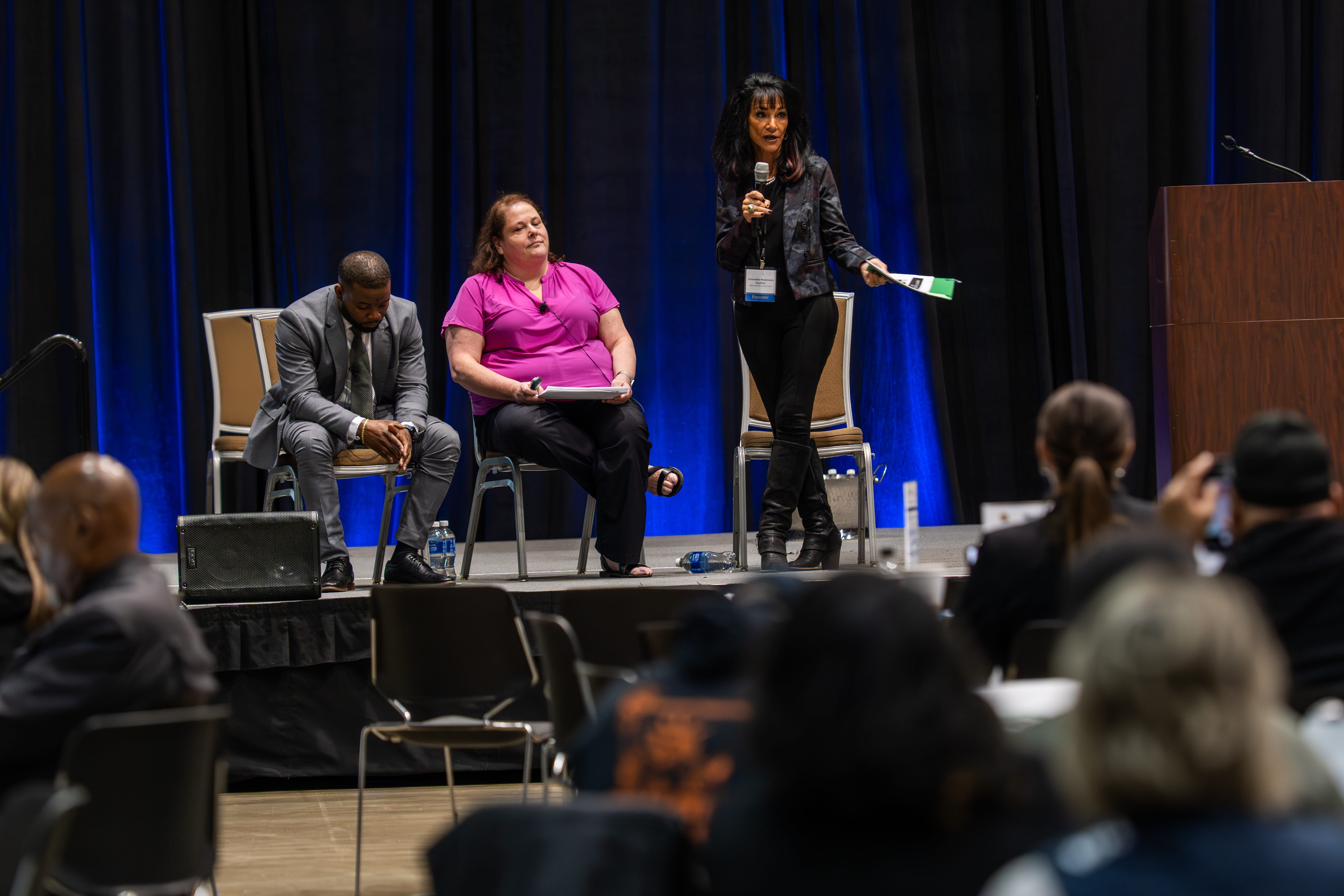 The Honorable Rosemarie Aquilina speaking to attendees of the Gun Violence Intervention Summit