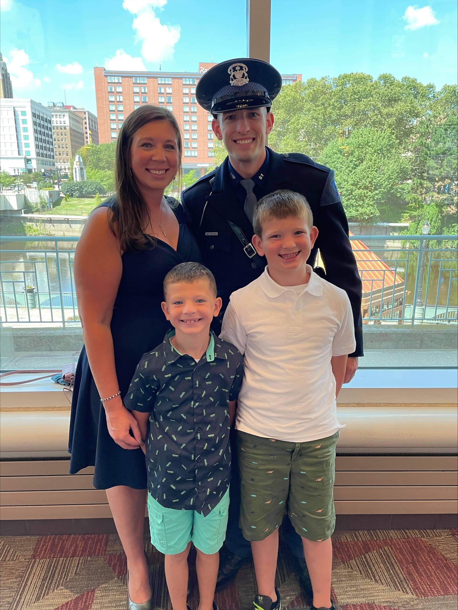 Photo of Tpr. Chad Hopkins and his family