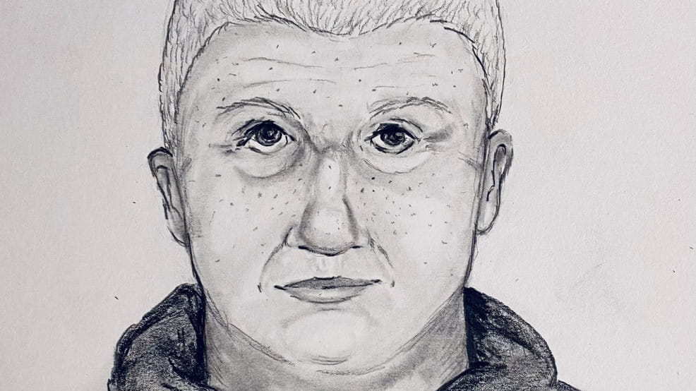 Photo of suspect sketch by Trooper Sieminski
