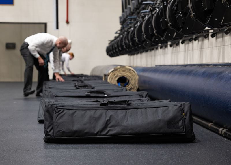 Photo of recruit getting equipment