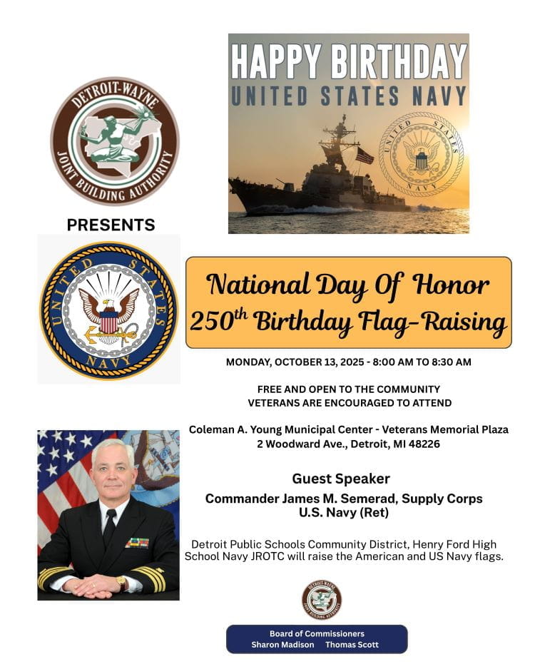 Detroit Navy Flag Raising