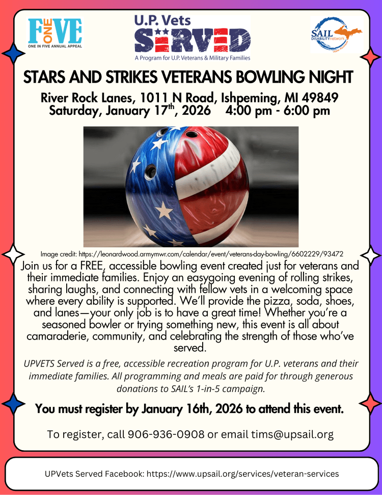 UP Vets Served Stars and Strikes Veterans Bowling Night