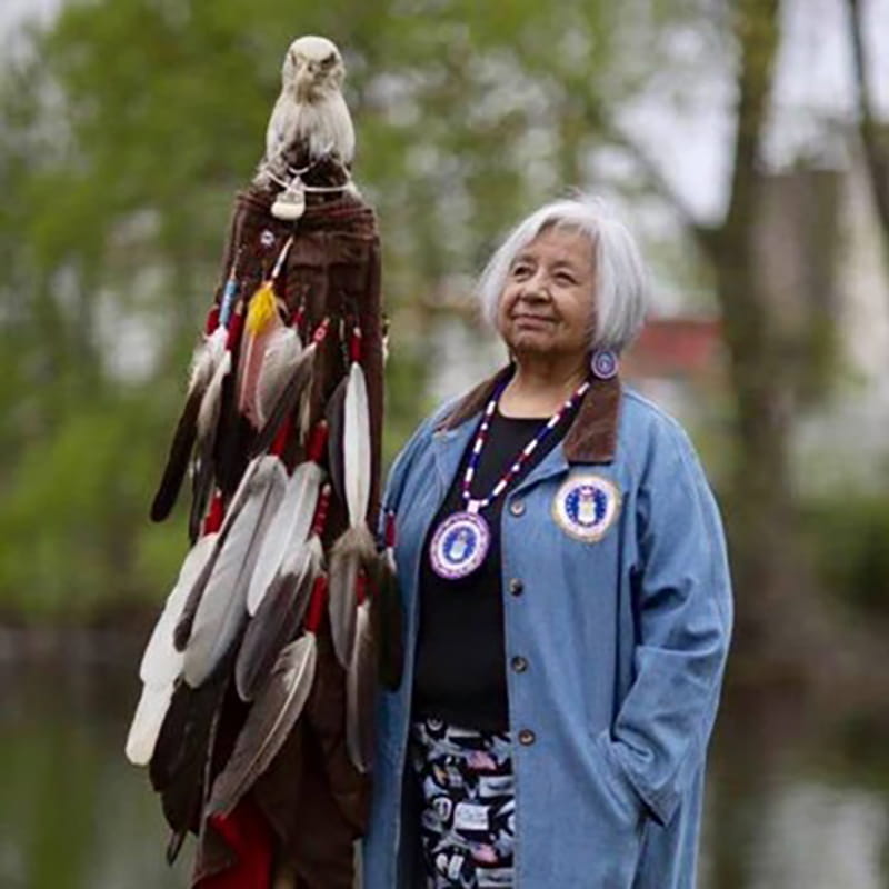 Linda Woods and her Eagle Staff ‘Migizi’