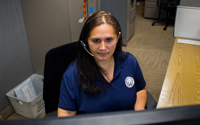 Person looking at computer